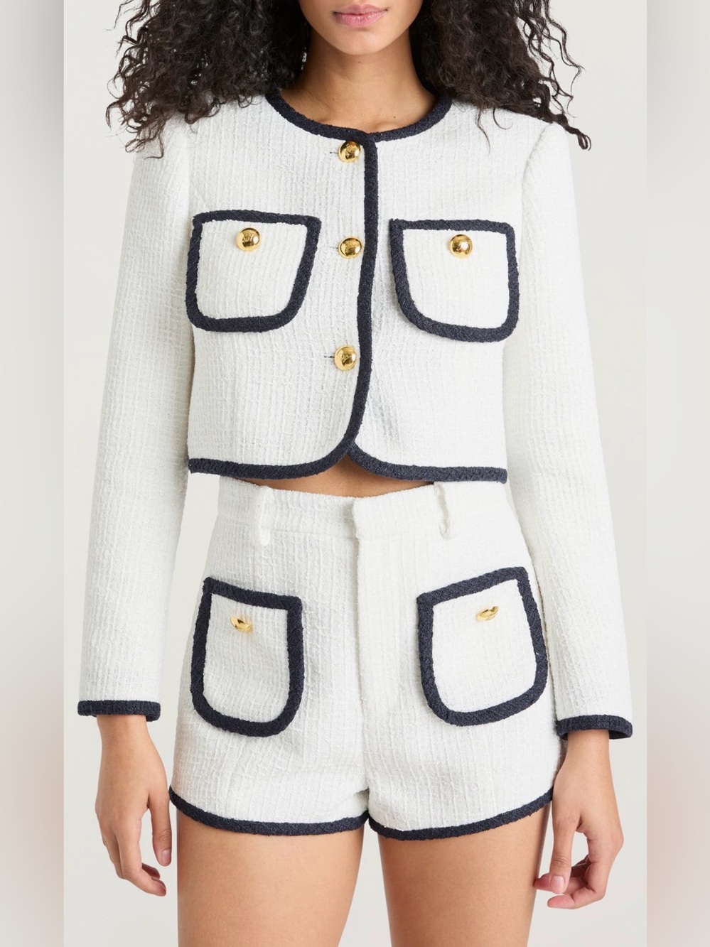 Cinq a Sept Auden Contrast Detail Tweed Jacket